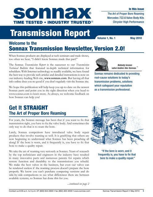 Transmission Report Sonnax