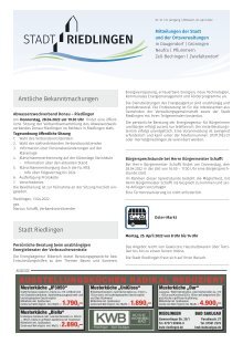 Amtliches Mitteilungsblatt Riedlingen 20.04.2022