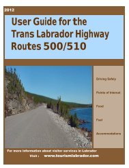 User Guide for the Trans Labrador Highway Routes 500/510