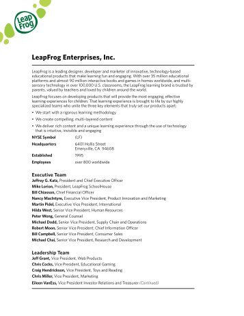 LeapFrog Enterprises, Inc.