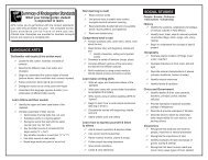 Summary of Kindergarten Standards