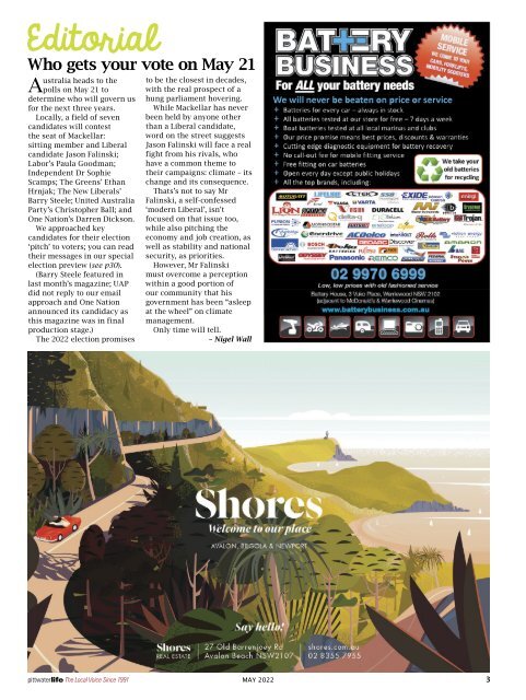 Pittwater Life May 2022 Issue