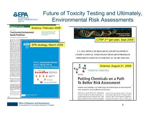 ToxCast and Tox21: High Throughput Screening for Hazard & Risk ...