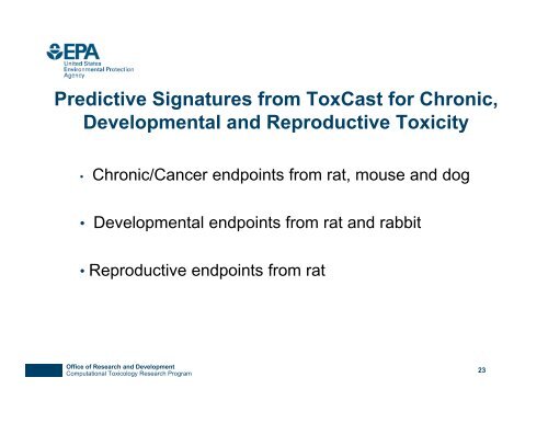 ToxCast and Tox21: High Throughput Screening for Hazard & Risk ...