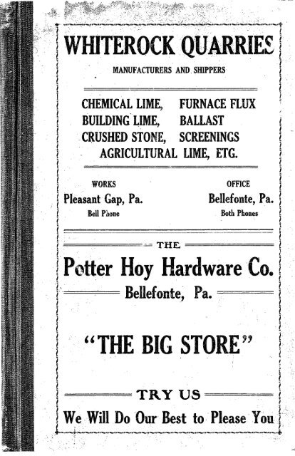 WHITEROCK, QUARRIES &quot;- THE BIG STORE&quot; - PAgenealogy.net