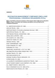 DESTINATION MANAGEMENT COMPANIES (DMCs)