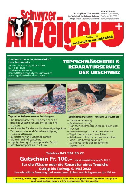 Schwyzer Anzeiger – Woche 17 – 29. April 2022