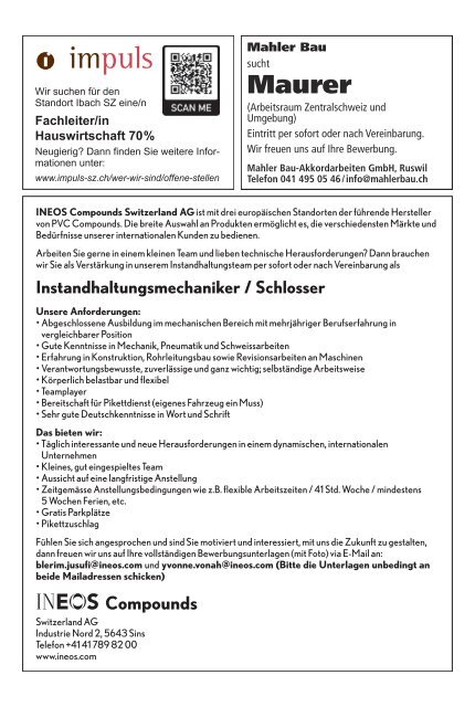 Schwyzer Anzeiger – Woche 17 – 29. April 2022