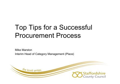 2 Top Tips For A Successful Procurement Process - Mike Marston