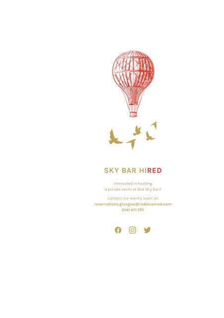 RR Sky Bar Food&amp;amp;Drinks Menu