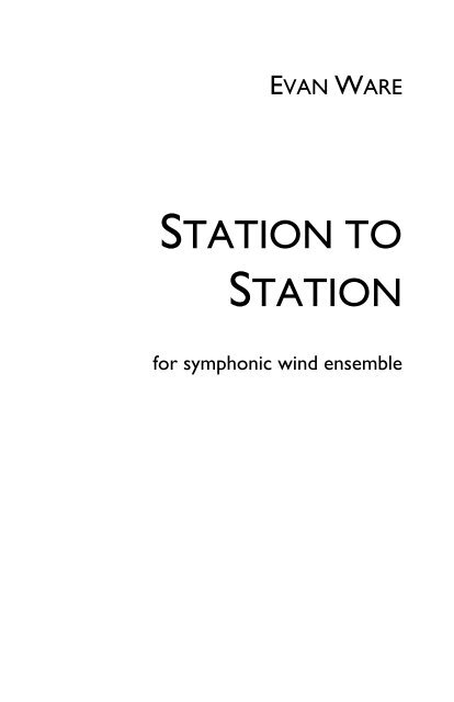 Station to Station (2020) - Edgewood Candler Park - Full Score