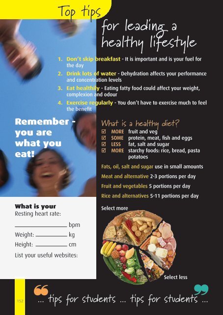 Top Tips For Leading A Healthy Lifestyle - Derwentside College