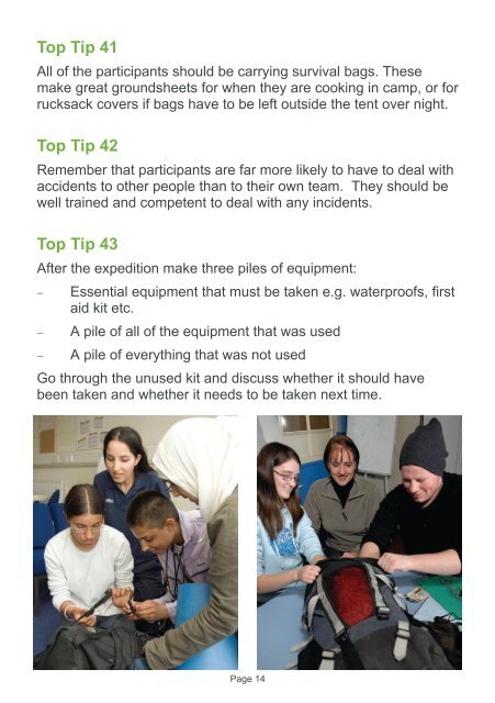 101 Top Tips for Expeditions - DofE in Suffolk