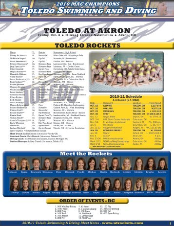 2010 MAC CHAMPIONS TOledO SwIMMINg ANd dIvINg