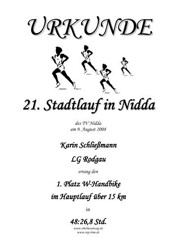 Urkunde Nidda-Online-2008 - Oberhessen Cup