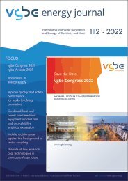 vgbe energy journal 1/2 (2022) - International Journal for Generation and Storage of Electricity and Heat
