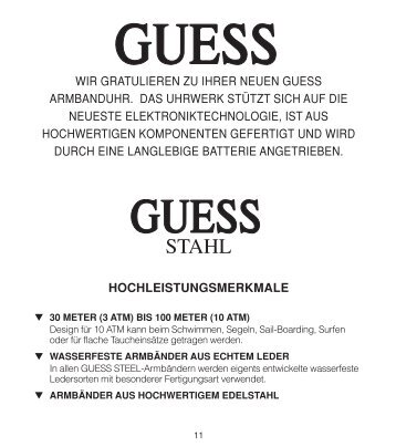 wir gratulieren zu ihrer neuen guess armbanduhr ... - STS-Toptime