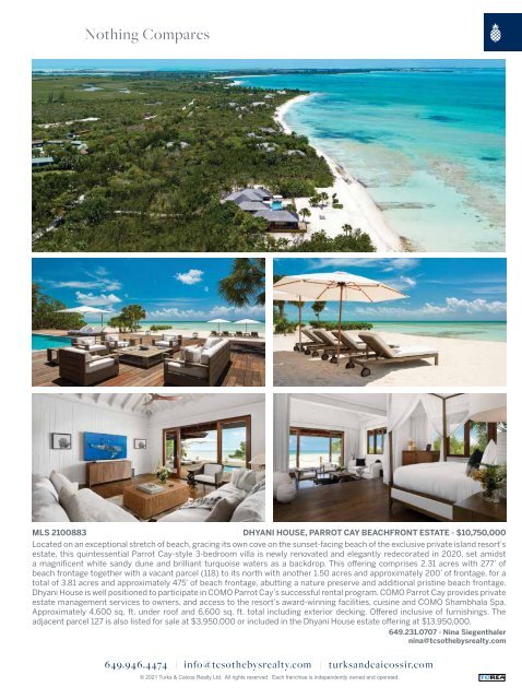 Turks & Caicos Islands Real Estate Summer/Fall 2022