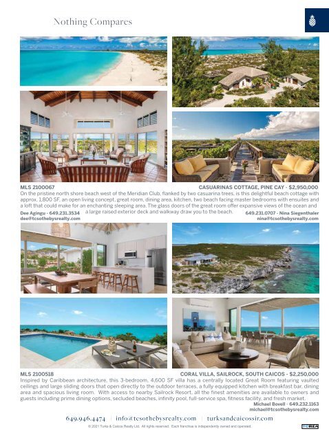 Turks & Caicos Islands Real Estate Summer/Fall 2022