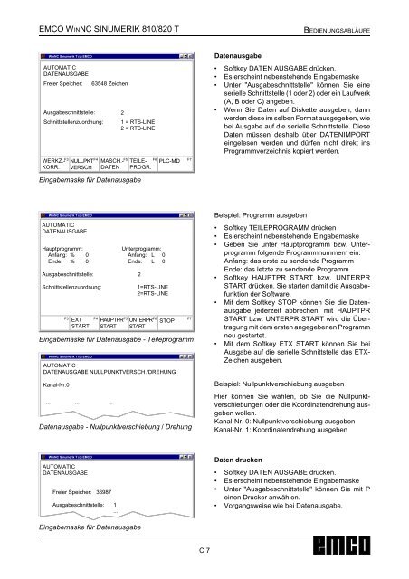 EMCO WinNC SINUMERIK 810/820 T Softwarebeschreibung ...