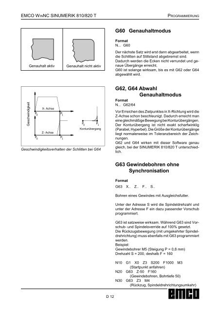 EMCO WinNC SINUMERIK 810/820 T Softwarebeschreibung ...