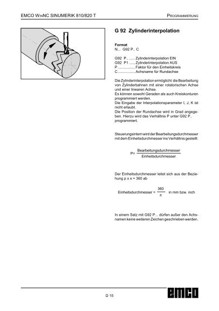 EMCO WinNC SINUMERIK 810/820 T Softwarebeschreibung ...