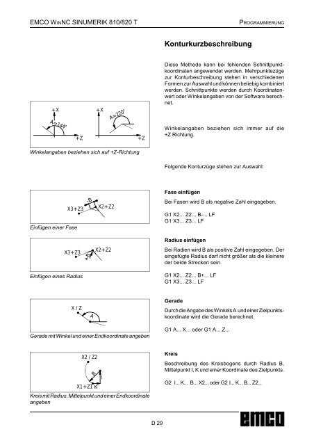EMCO WinNC SINUMERIK 810/820 T Softwarebeschreibung ...