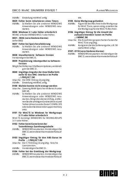 EMCO WinNC SINUMERIK 810/820 T Softwarebeschreibung ...