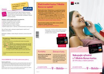 Nakupujte výhodně s T-Mobile Bonus kartou