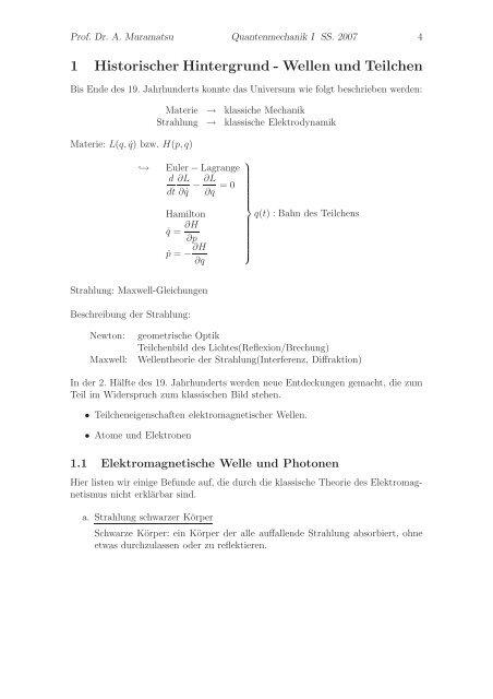 1 Historischer Hintergrund - Wellen und Teilchen