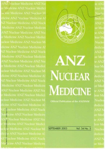 ANZ Nuclear Medicine Sep 2003 Vol 34 No 3