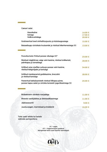 The Chefs Kitchen Menu 05.05.22