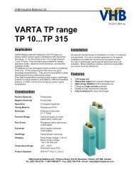 VARTA TP range TP 10...TP 315 - Nolan Power Group
