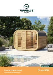 Finnhaus Wolff Preisliste Sauna
