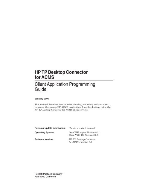 Hp Tp Desktop Connector For Acms Client Application