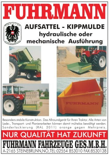 AUFSATTEL - KIPPMULDE hydraulische oder ... - Fuhrmann.at