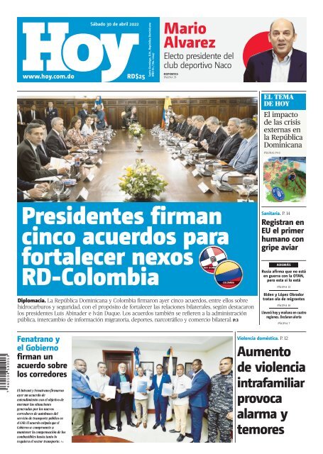 Edición impresa, sábado 30 de abril de 2022