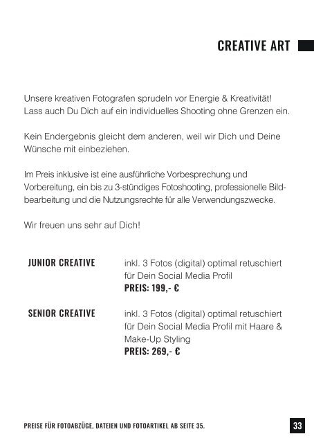 Fotografie Weiss Preisliste
