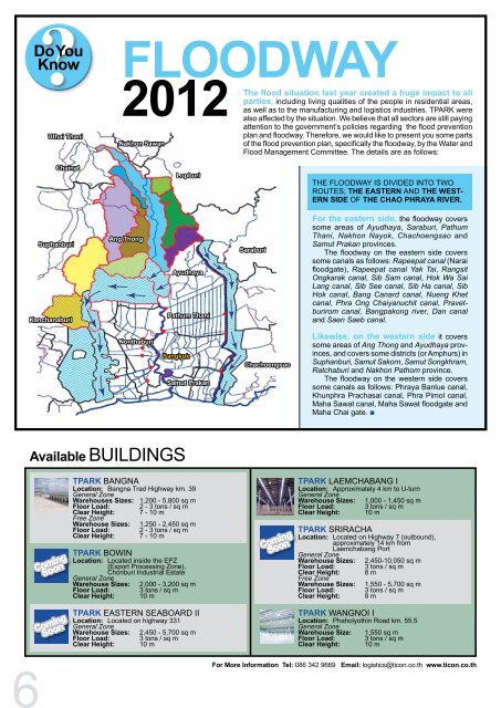 FLOODWAY 2012 The flood situation last year created a ... - Ticon