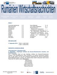 Newsletter der Deutsch-Rumänischen Industrie - AHK Rumänien