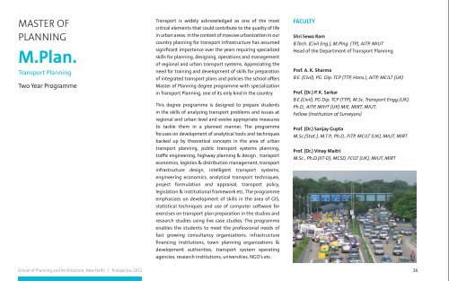 PROSPECTUS 2012 - School of Planning and Architecture