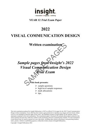 2022 Year 12 Insight Visual Communication Design Trial Exam - Sample Pages