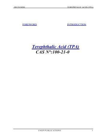 Terephthalic Acid (TPA) CAS N°:100-21-0