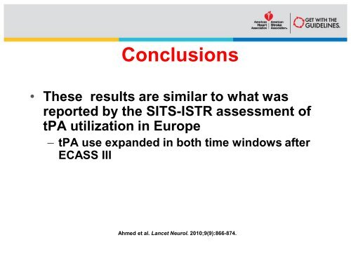 Use of tPA After Publication of ECASS III - American Stroke ...