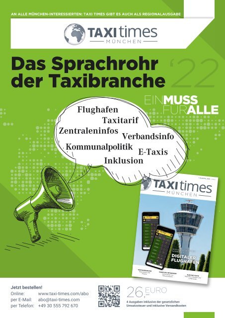 Taxi Times DACH - 1. Quartal 2022