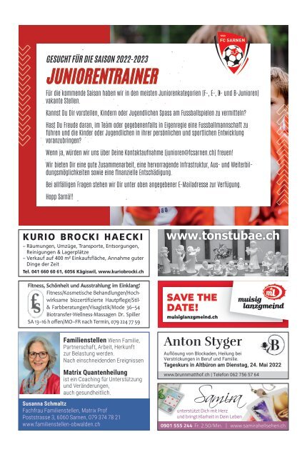 Aktuell Obwalden | KW18 | 5. Mai 2022