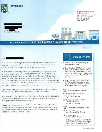 Royal Bank letter 2 PAGES - may 2 2022
