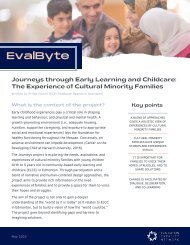 Journeys through Early Learning and Childcare: The Experience of Cultural Minority Families
