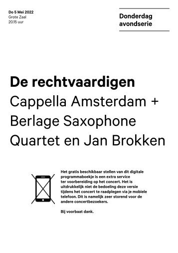 2022 05 05 De rechtvaardigen - Cappella Amsterdam + Berlage Saxophone Quartet en Jan Brokken