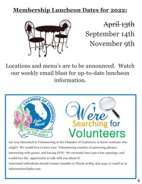 April 2022 Newsletter